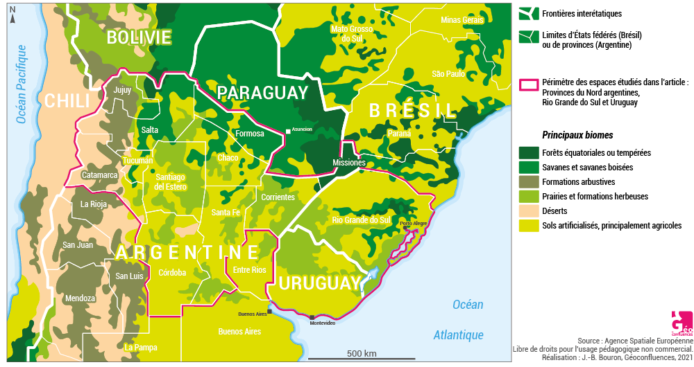 Grands biomes déforestation Amérique latine Argentine Brésil Uruguay