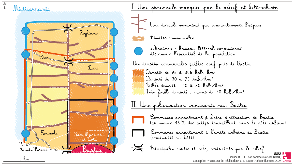 Le Cap Corse, une péninsule compartimentée, littoralisée et polarisée par Bastia (France)