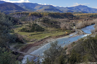 Zone d’implantation prévue pour la retenue d’eau du barrage de Janovas jamais construit (Aragon, Espagne)