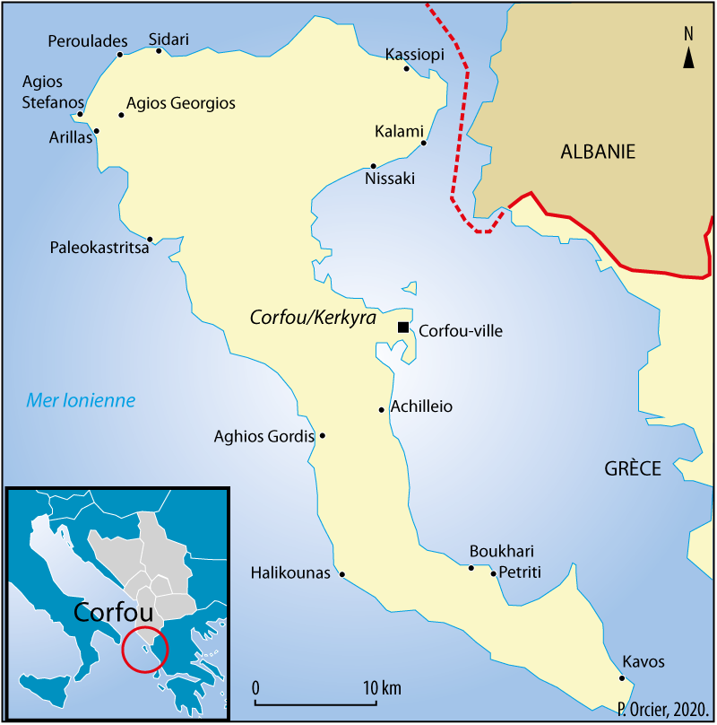 Pascal Orcier — carte frontière Corfou Grèce Albanie