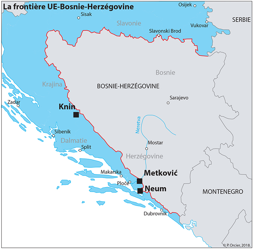 La frontière Union européenne (Croatie) — Bosnie-Herzégovine