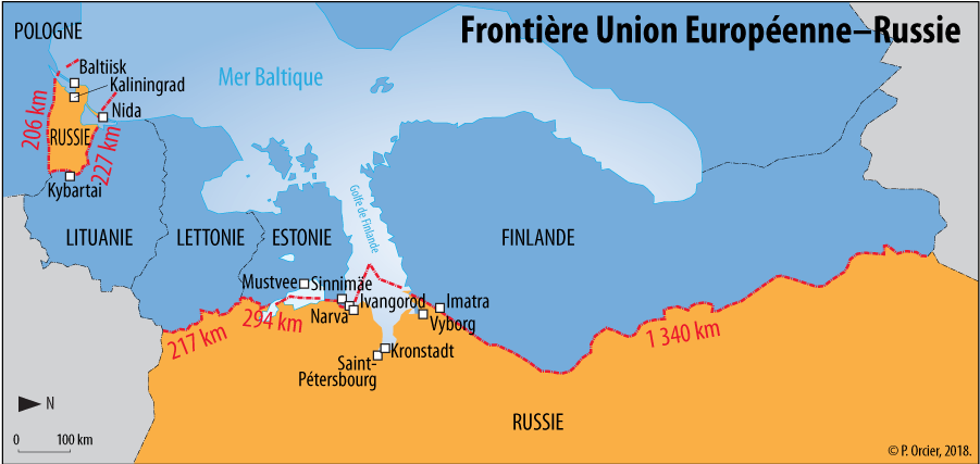 Frontière entre la Russie et l'Union Européenne 