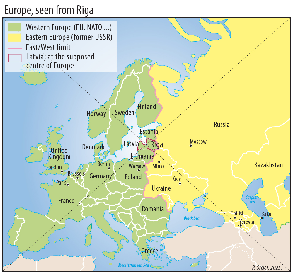 L'Europe vue de Riga (Lettonie) Pascal Orcier — Carte : L'Europe vue de Lettonie