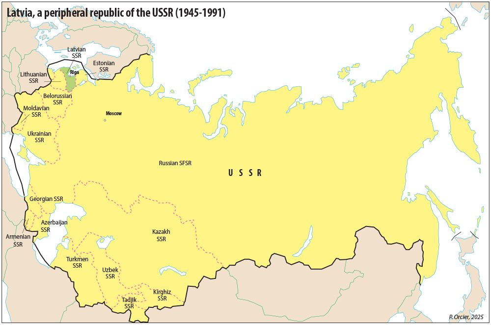 La Lettonie, périphérie de l'URSS (1945-1991) Pascal Orcier — Carte : Lettonie dans l'URSS