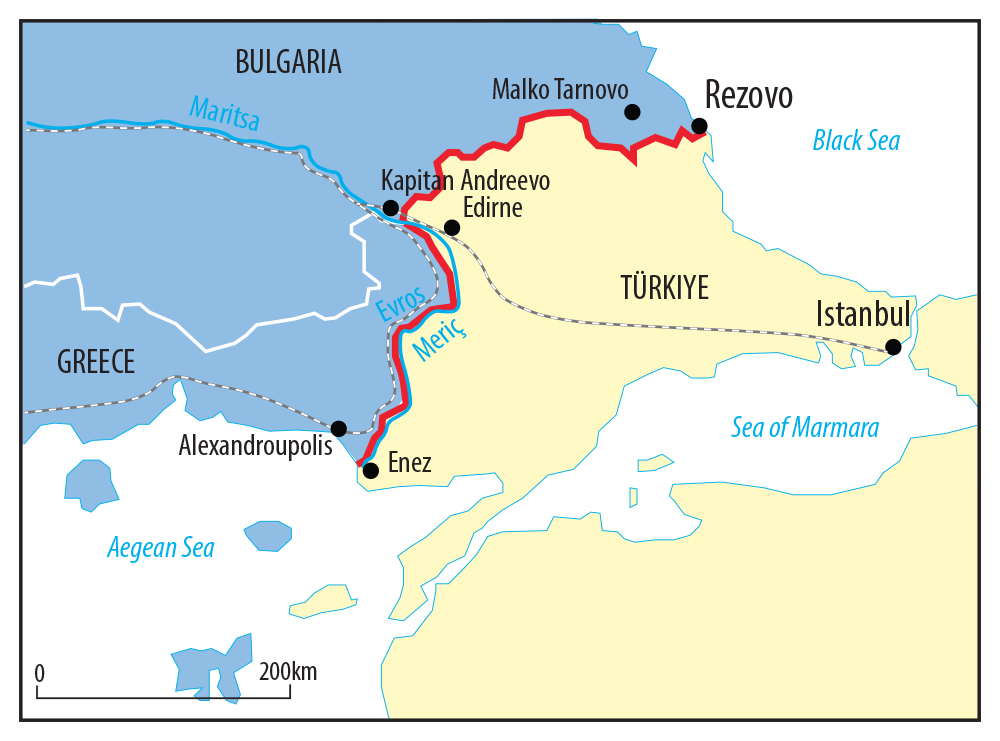 La frontière Union européenne (Bulgarie et Grèce) — Turquie Pascal Orcier — Carte frontière UE-Turquie