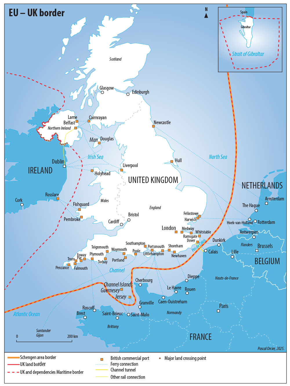 La frontière Union européenne — Royaume-Uni Pascal Orcier — carte frontière UE Royaume Uni
