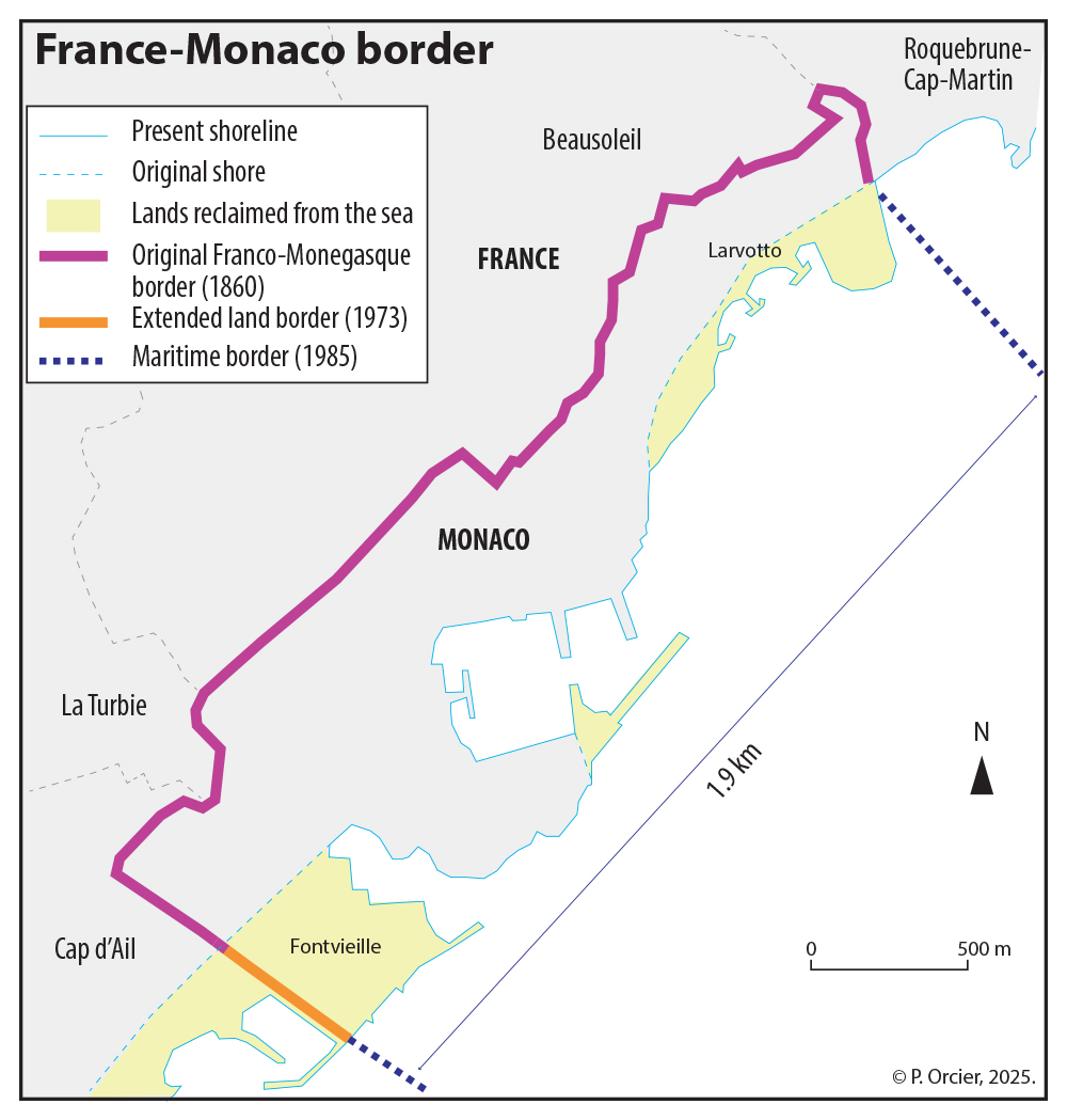 Frontière Union européenne (France) — Monaco Pascal Orcier — carte monaco