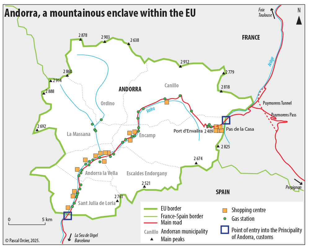 Andorre, enclave montagnarde dans l'UE Pascal Orcier — carte Andorre