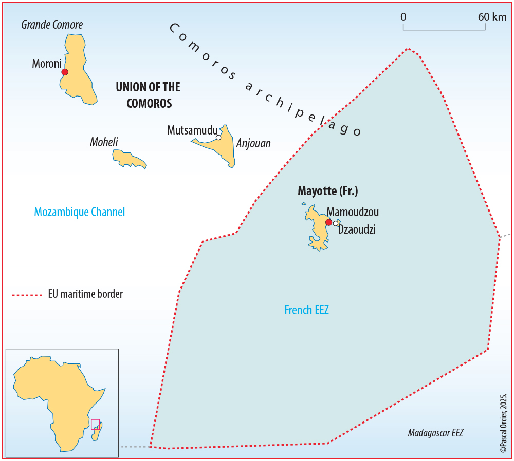 Frontière entre Mayotte (France) et les Comores Pascal Orcier — Carte frontières mayotte
