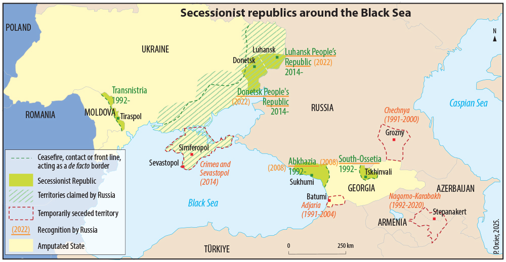 Républiques sécessionnistes autour de la mer Noire Pascal Orcier — Carte : républiques sécessionnistes