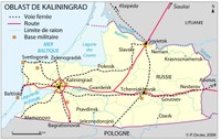 L'oblast de Kaliningrad, enclave russe dans l'Union européenne.
