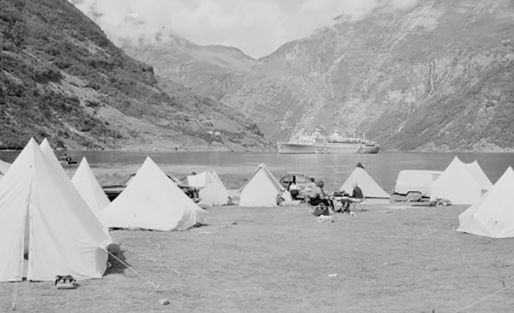 Camping à Geiranger en 1950