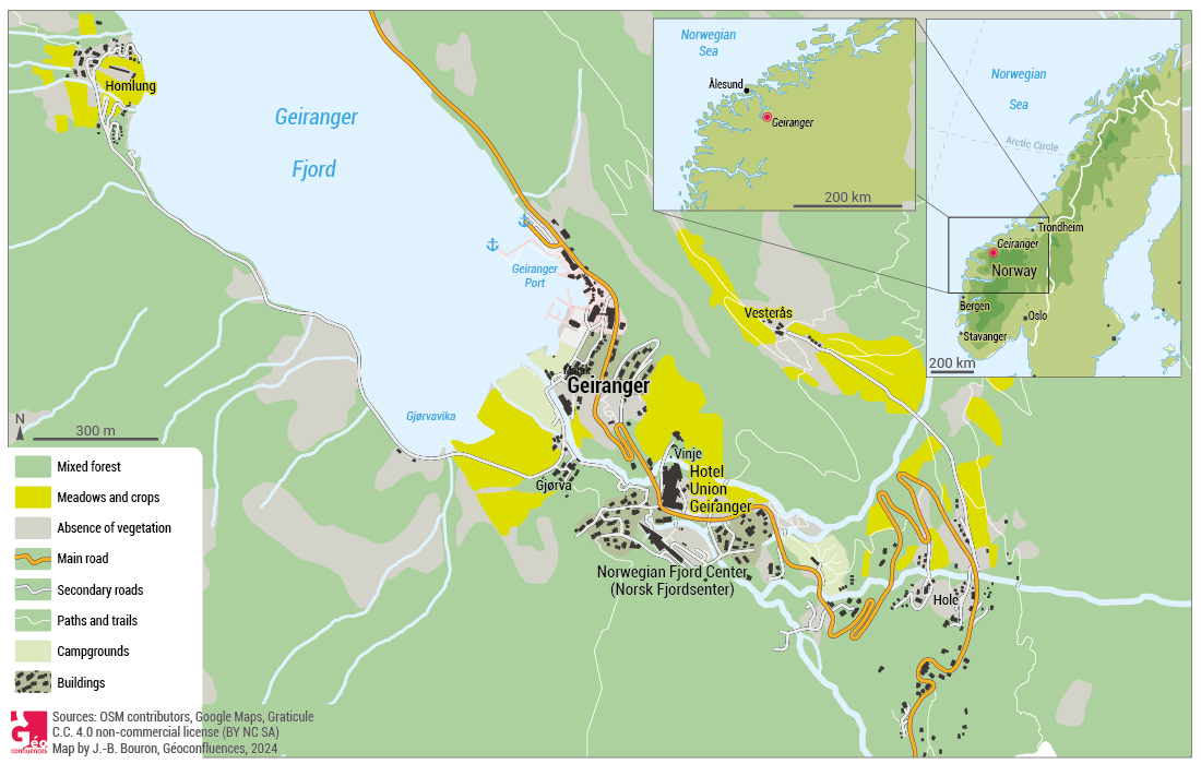 Geiranger fjord location map