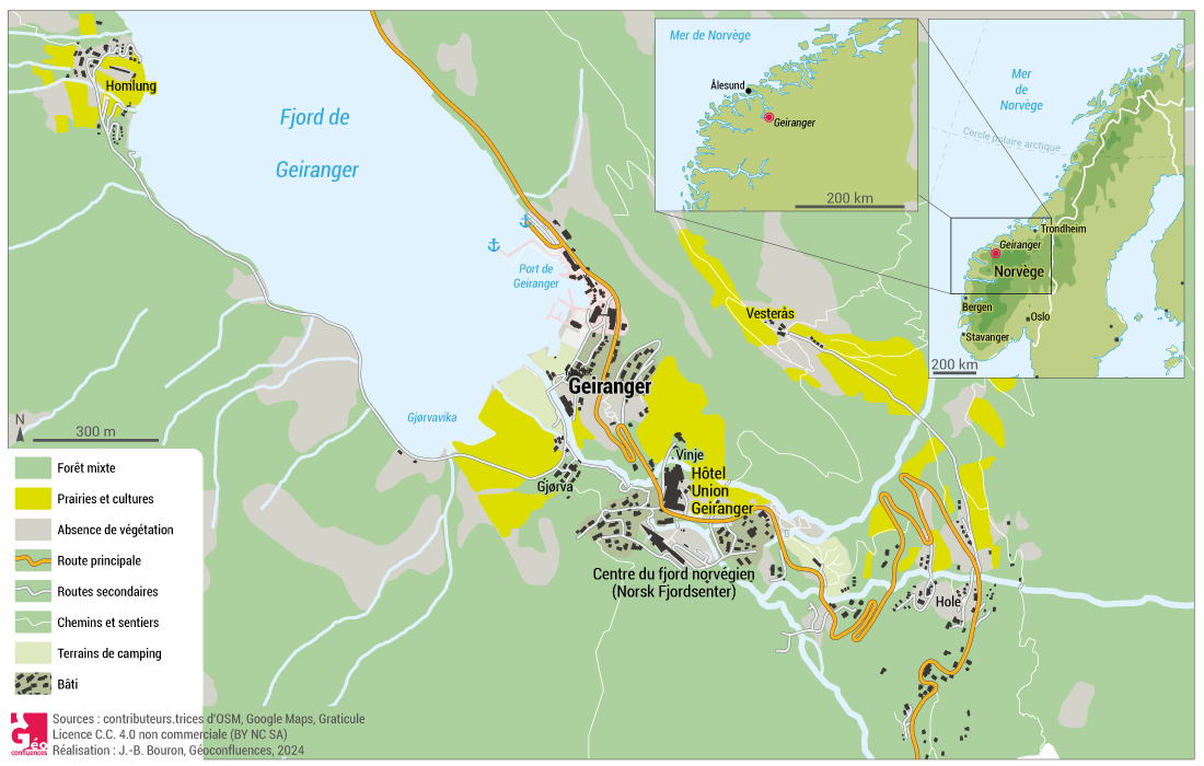 carte de localisation du fjord de Geiranger