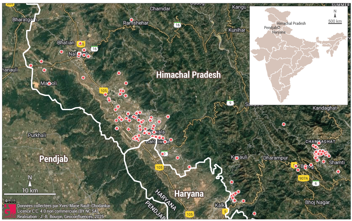  Localisation des unités de production pharmaceutiques à Baddi-Barotiwala-Nalagarh (district de Solan, Himachal Pradesh, Inde)