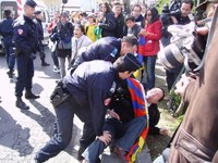 Manifestations pro-tibétaines lors du passage de la flamme olympique à Paris en 2008