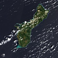 Vue satellite de Guam (haute définition) (États-Unis)