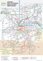Carte du réseau de transport en commun de Bâle (Suisse)