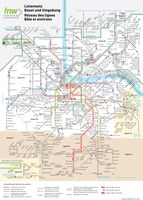 Carte du réseau de transport en commun de Bâle (haute définition) (Suisse)
