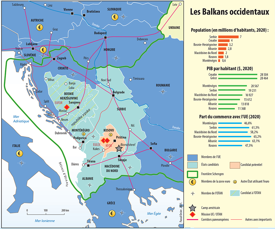 Pascal Orcier — Carte : Les Balkans occidentaux et l'adhésion à l'Union européenne