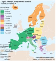 Les élargissements successifs de l'espace Schengen (1995-2023)