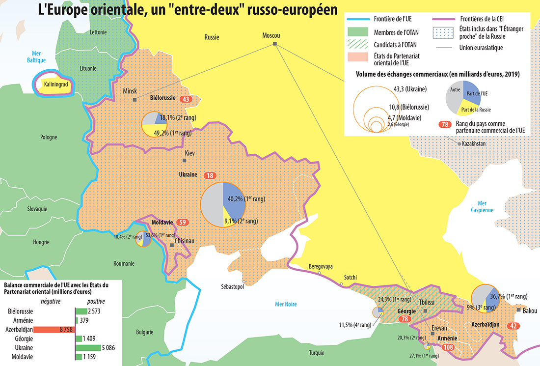 L'Europe orientale, un "entre-deux" russo-européen, carte de Pascal Orcier