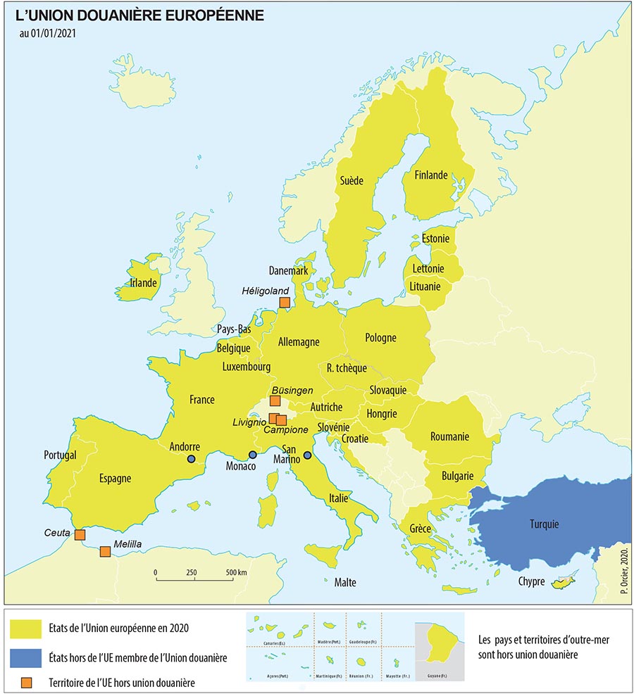 L'Union Douanière Européenne carte