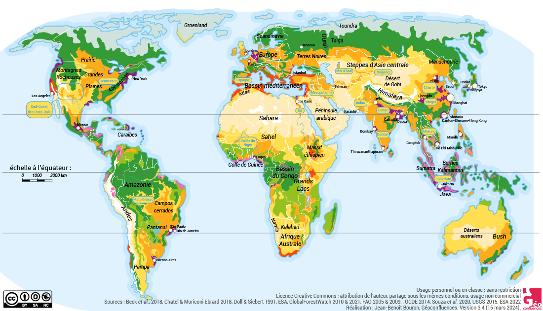 Planisphère carte agriculture dans le monde systèmes agraires 