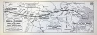 Carte linéaire (strip map) de la Lincold Highway de Omaha à Chicago et Philadelphie, 1925 (États-Unis)