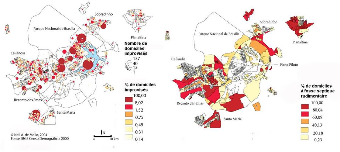 Domiciles improvisés dans les « invasions » de Brasília