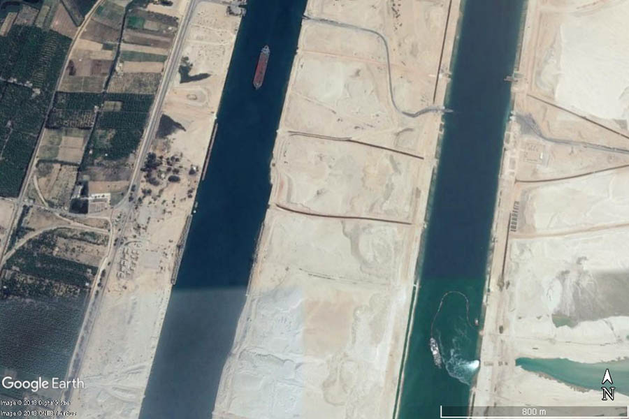 Canal de Suez (Égypte). Le pont routier et ferroviaire d’El Ferdan