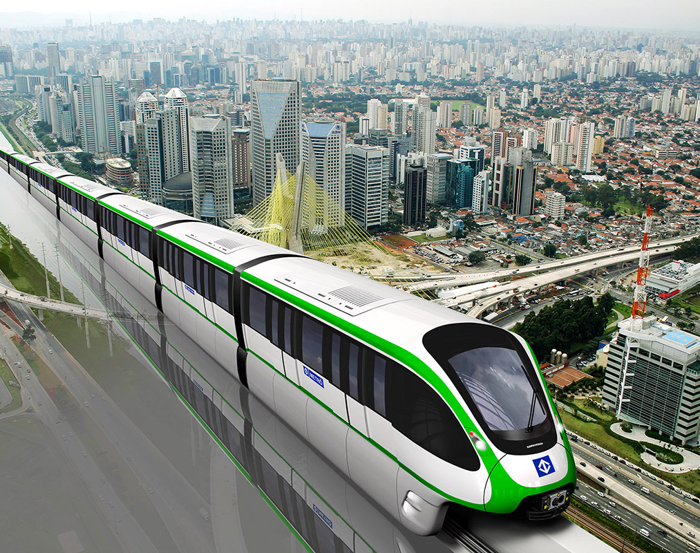 monorail urbain à Sao Paulo vue d'artiste