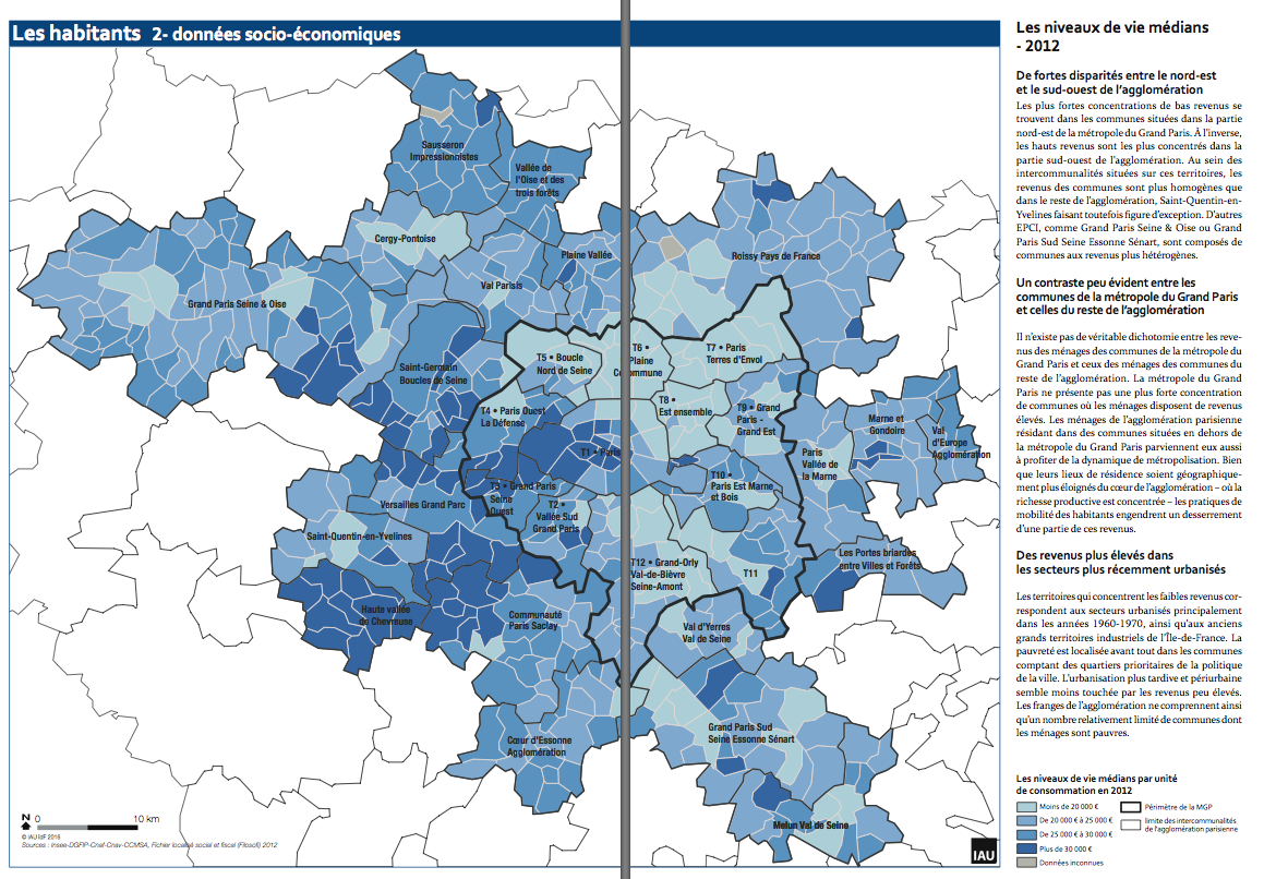 Le niveau de vie médian en Île-de-France