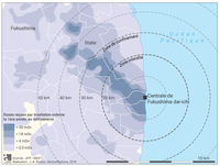  Doses de radiation et zone interdite après la catastrophe nucléaire de Fukushima (Japon)