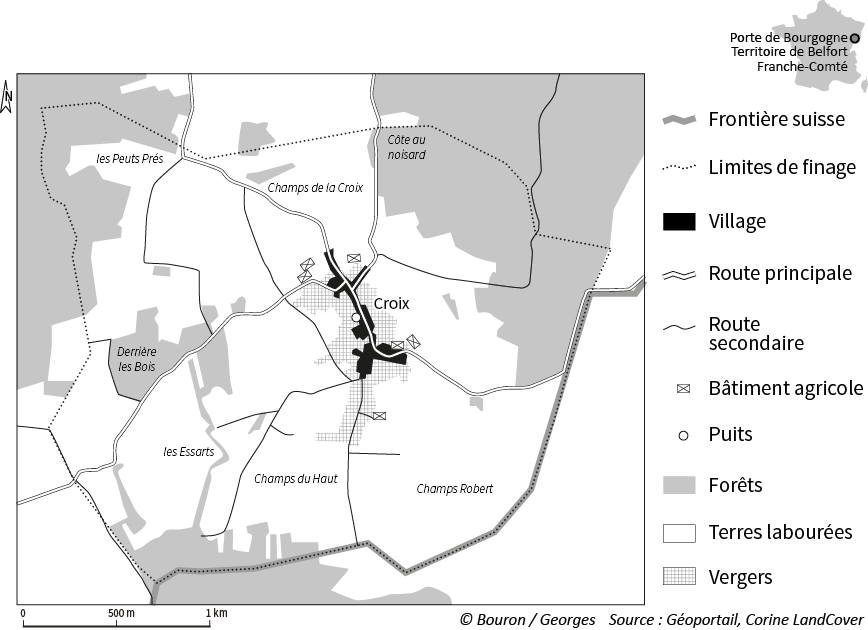 limites du finage de Croix en Franche Comté
