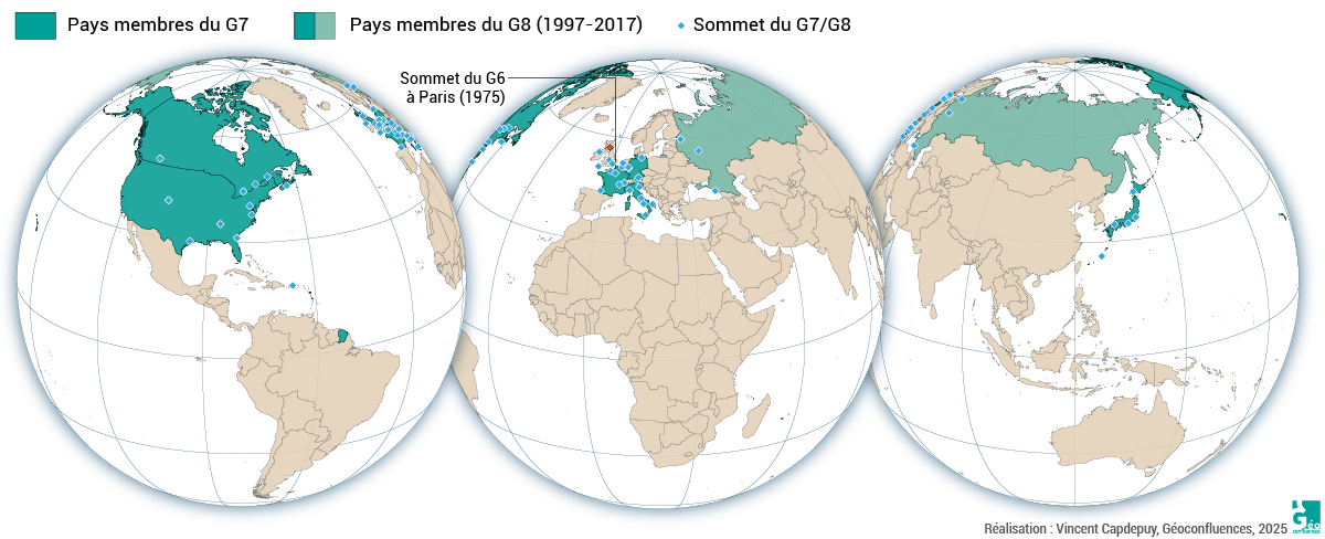le G7 carte états membres