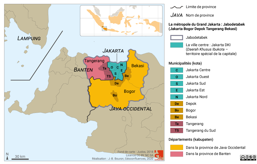 Subdivisions administratives à Jakarta