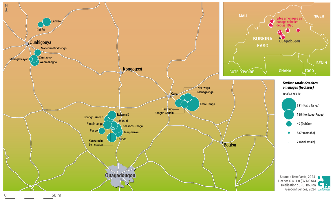 Périmètres de bocage réalisés au Burkina