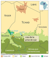 Localisation du site d'orpaillage au Fitri (Tchad)