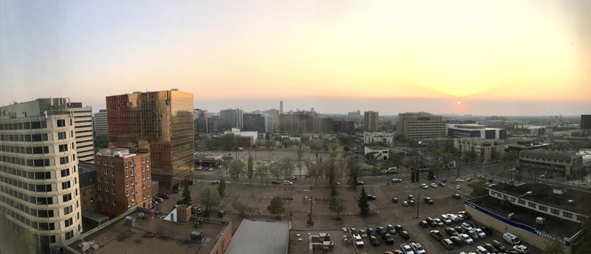 Emmanuelle Santoire — Edmonton downtown lever de soleil sur l'Alberta