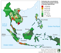 Estimation des concentrations de phosphate d’origine animale à l’hectare (Asie du Sud-Est)