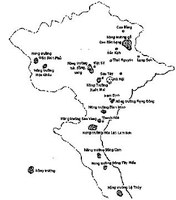 L’élevage au Vietnam pendant la guerre : localisation des fermes d'État instaurées par l'armée du Vietnam du Nord