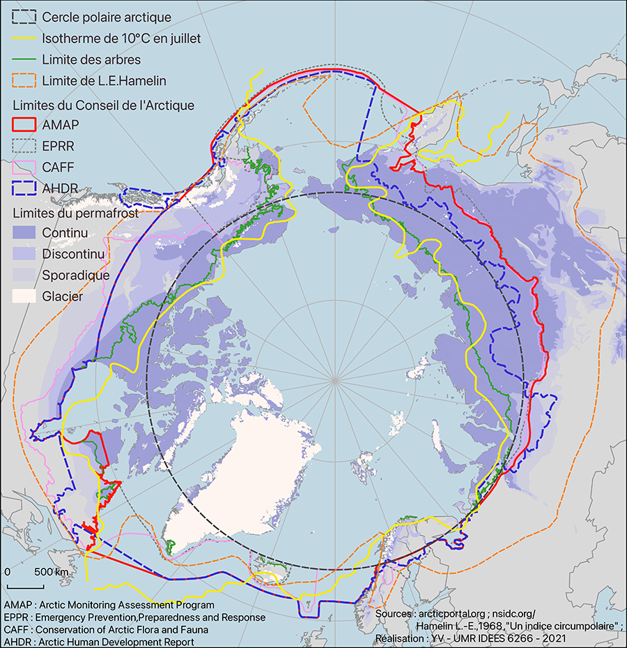 Limites de l'Arctique carte