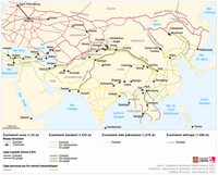 Le réseau ferroviaire en Asie en 2022