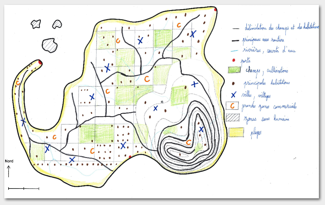 Île dessinée par un ou une élève de CM2