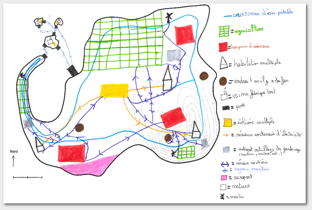 Île dessinée par une élève de 4e