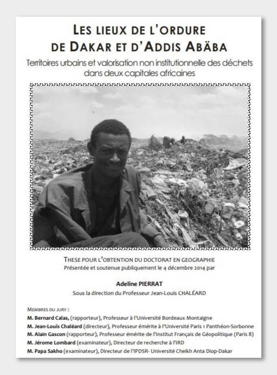 Adeline Pierrat - Les lieux de l'ordure de Dakar et d'Addis Abeba 2014 couverture