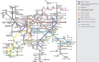 Les 10 corridors de transport du réseau de RTE-T de base (Union Européenne)