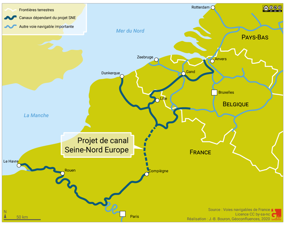 carte de localisation canal seine nord europe