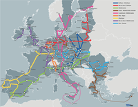 Les neuf corridors multimodaux au sein de l'UE